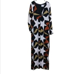 Asos Retro Geometric Chiffon Jumpsuit Lined